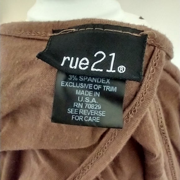 Rue21 Brownish Tan V Neck Crop Top | Size S - Picture 7 of 9